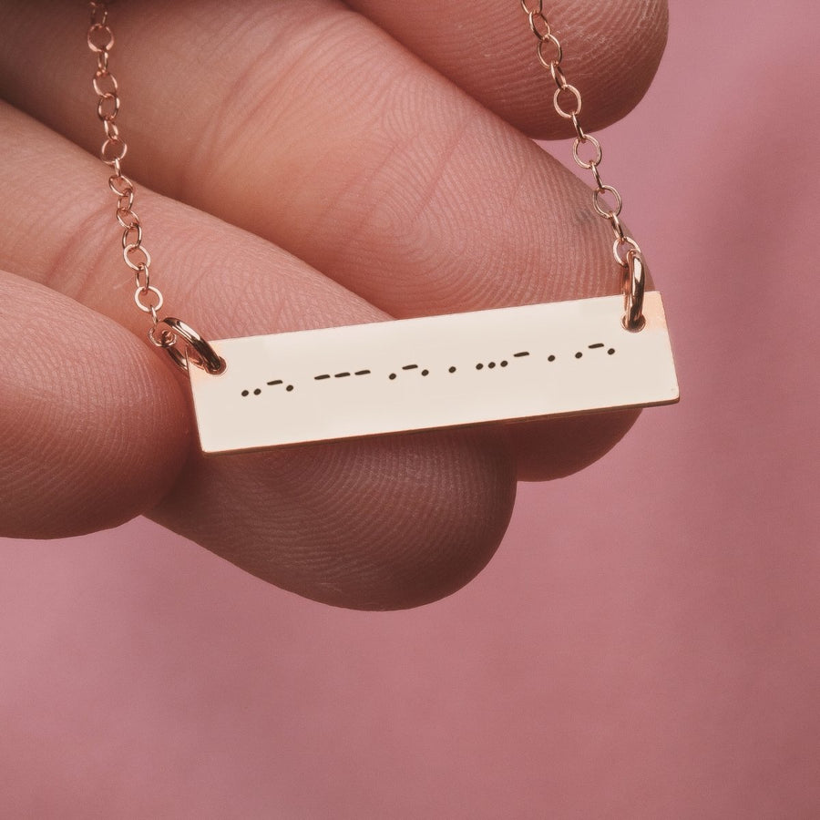 Personalized Morse Code Bar Necklace - Melanie Golden Jewelry