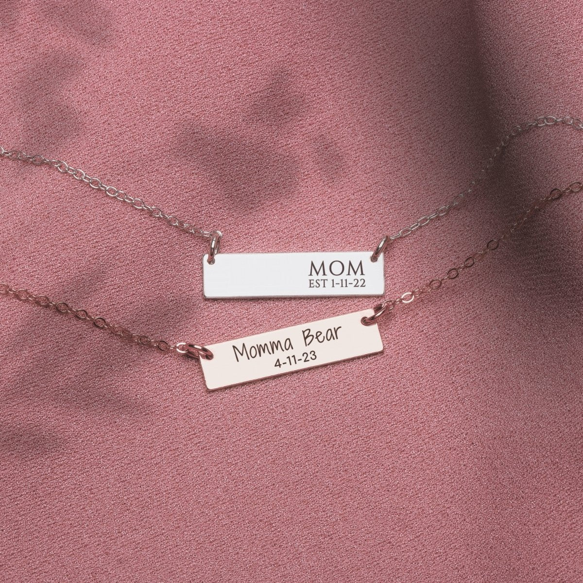 Personalized Mothers Bar Necklace - Melanie Golden Jewelry - bar necklaces, Engraved Jewelry, love, Motherhood, necklace, personalized, personalized necklace