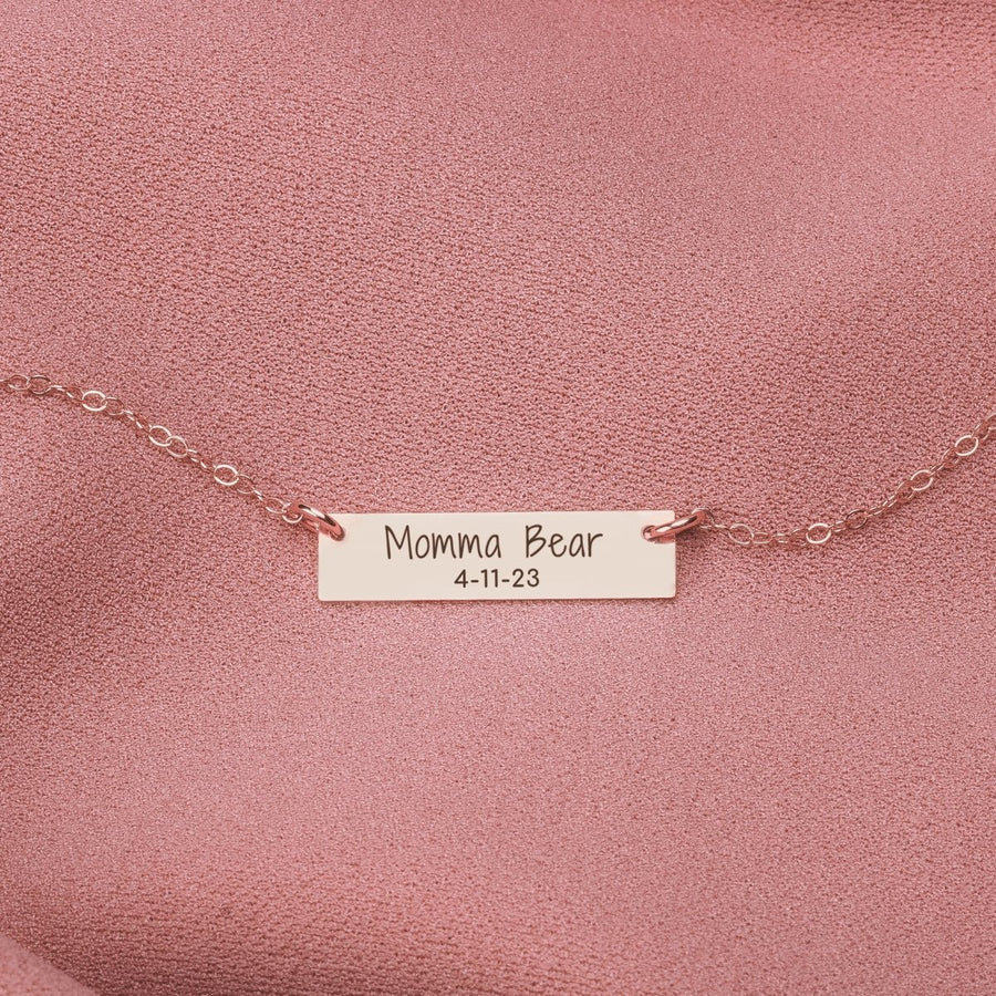 Personalized Mothers Bar Necklace - Melanie Golden Jewelry