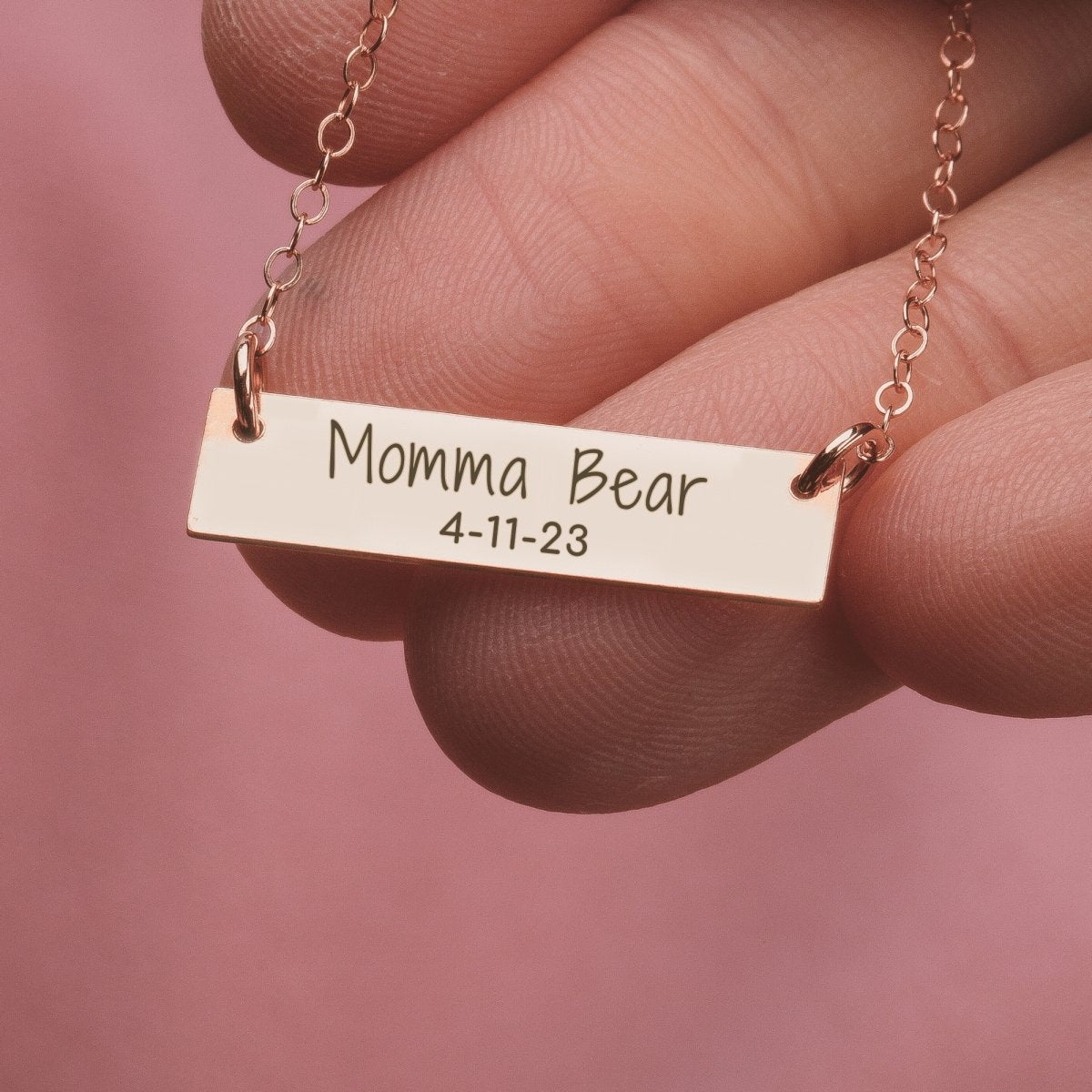 Personalized New Mom Necklace - Melanie Golden Jewelry - bar necklaces, Engraved Jewelry, Motherhood, necklace, personalized, personalized necklace