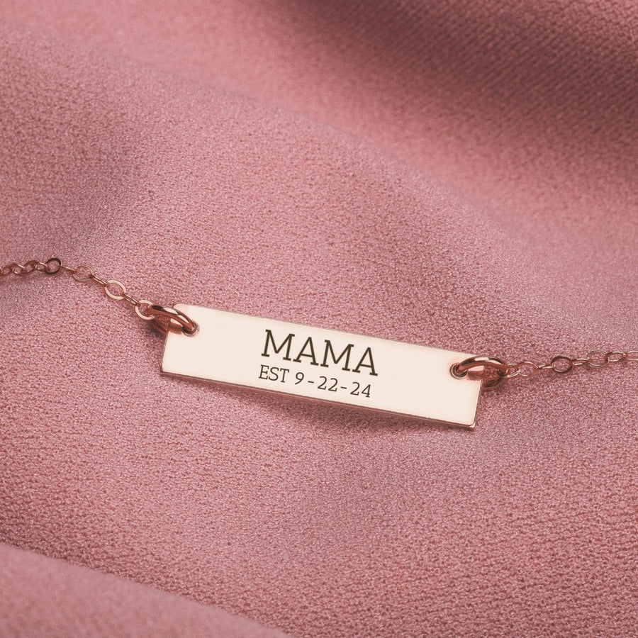 Personalized Polished Stainless Steel Bar Name Necklace Engrave Birthday  Christmas Anniversary Gift for Mom Her - Walmart.com