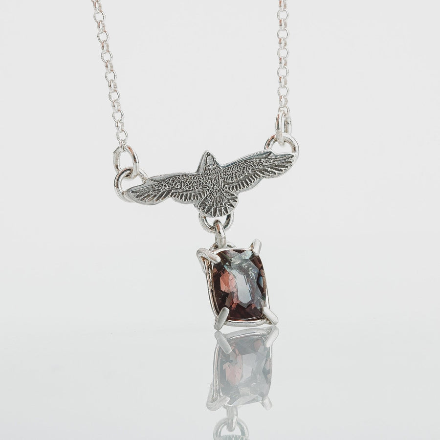 Raven Necklace With Faceted Mexican Labradorite - Melanie Golden Jewelry