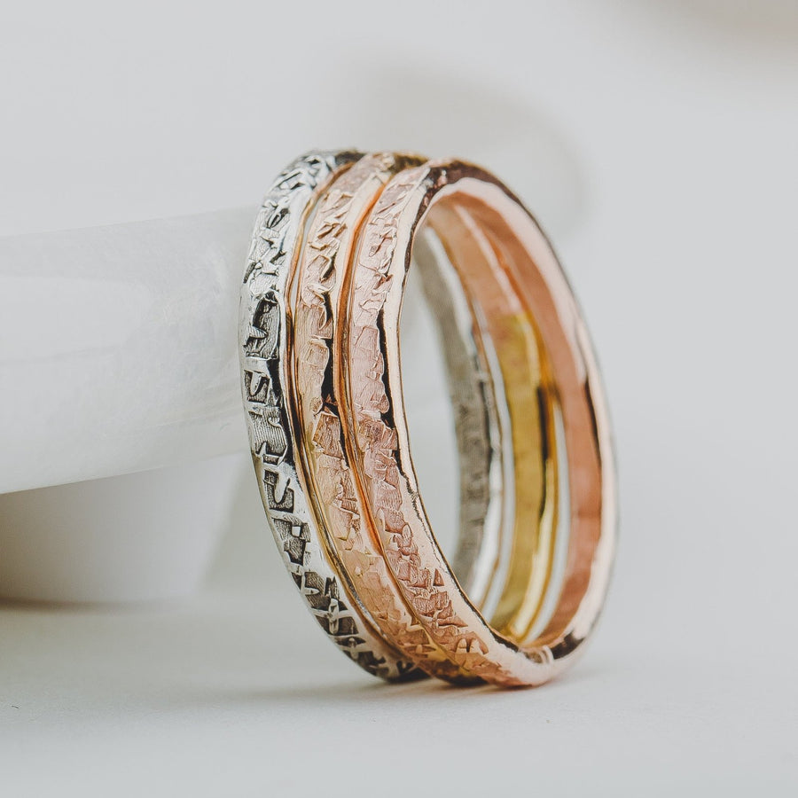 Raw Silk Stacking Rings - Melanie Golden Jewelry - rings stacking rings