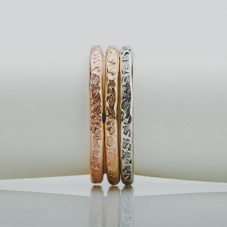 Raw Silk Stacking Rings - Melanie Golden Jewelry - rings stacking rings