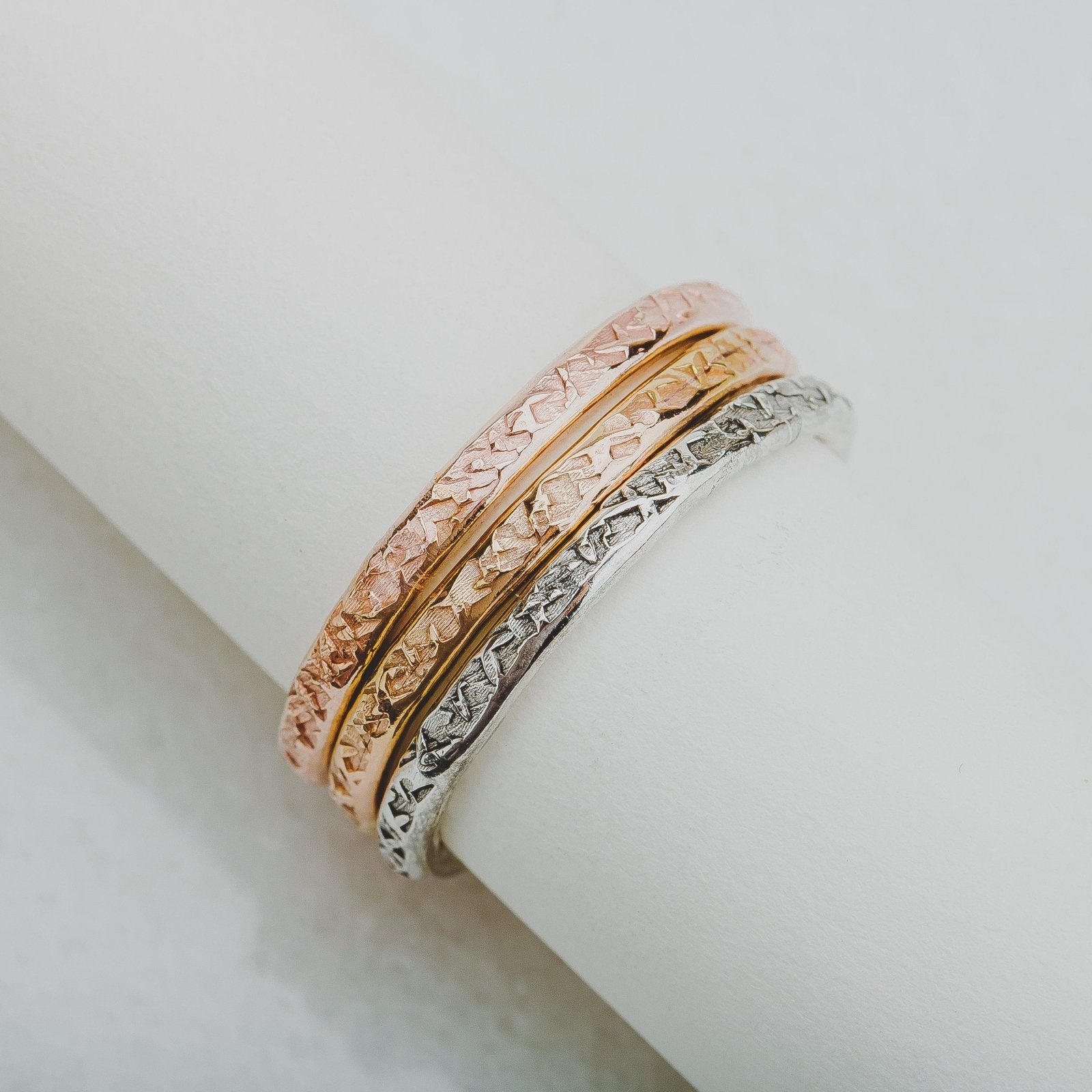 Raw Silk Stacking Rings - Melanie Golden Jewelry - rings stacking rings