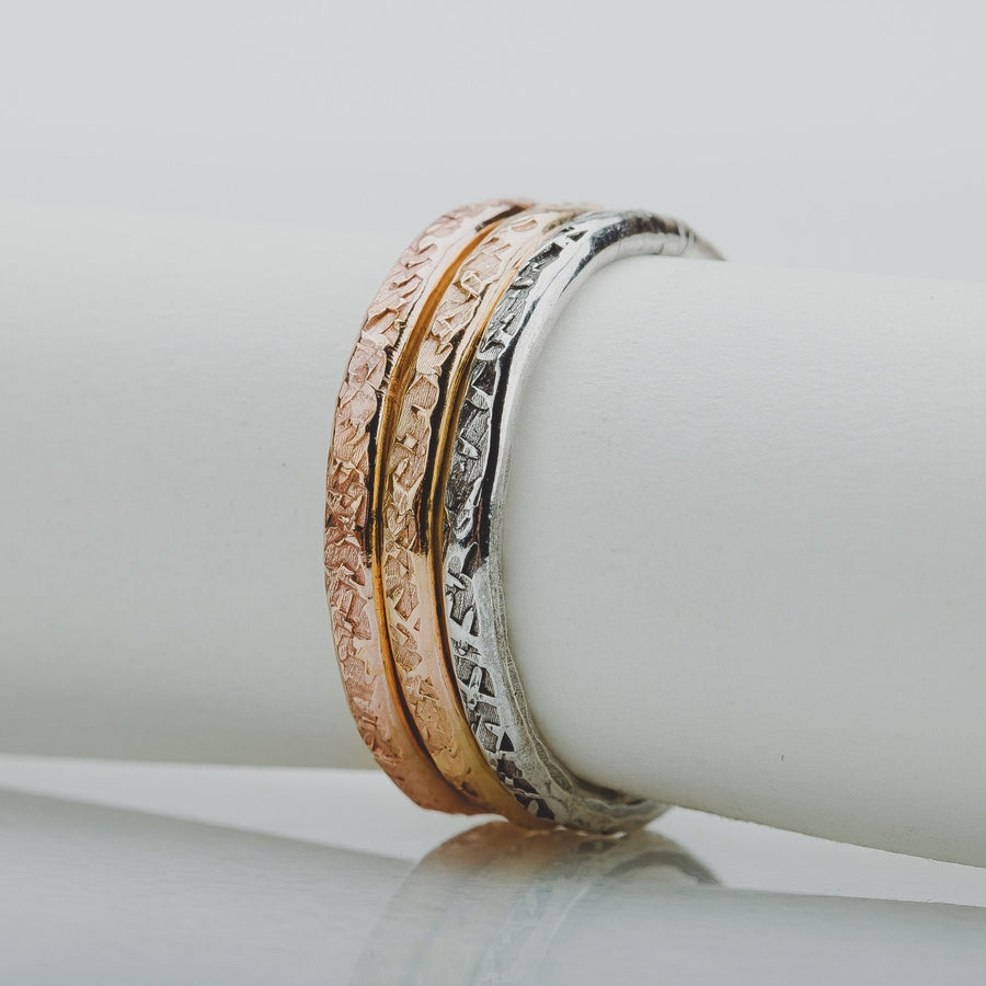 Raw Silk Stacking Rings - Melanie Golden Jewelry - rings stacking rings