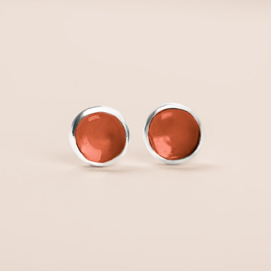 Red Garnet Gemstone Stud Earrings - Melanie Golden Jewelry