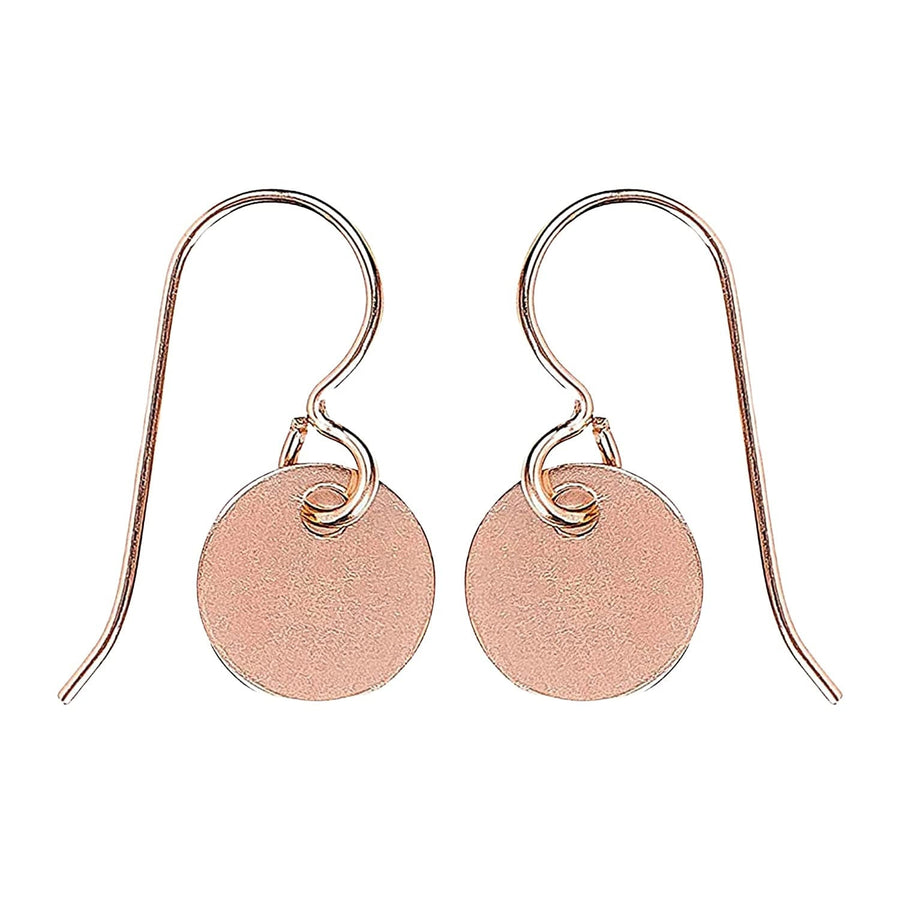 Round Circle Disc Dangle Earrings | Rose Gold - Melanie Golden Jewelry - dangle earrings, drop earrings, earrings, everyday, everyday essentials, minimal, minimal jewelry, rose, rose gold