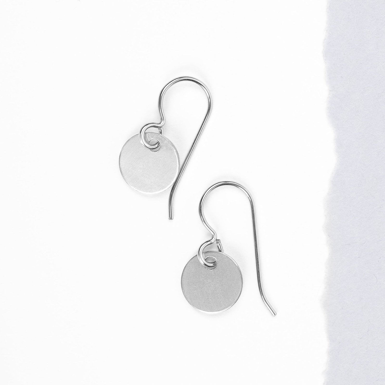 Round Circle Disc Dangle Earrings | Sterling Silver - Melanie Golden Jewelry - dangle earrings, drop earrings, earrings, everyday, everyday essentials, minimal, minimal jewelry, silver
