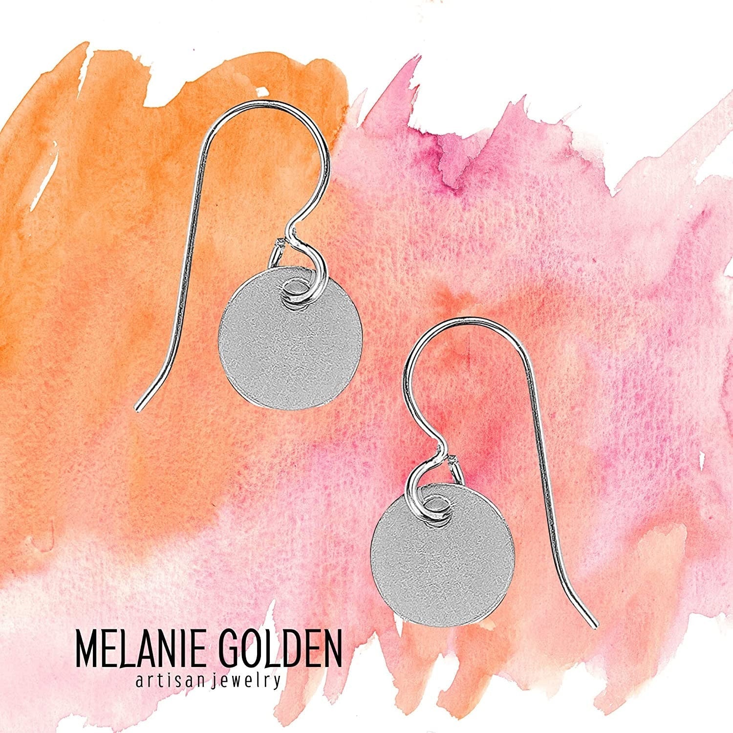 Round Circle Disc Dangle Earrings | Sterling Silver - Melanie Golden Jewelry - dangle earrings, drop earrings, earrings, everyday, everyday essentials, minimal, minimal jewelry, silver