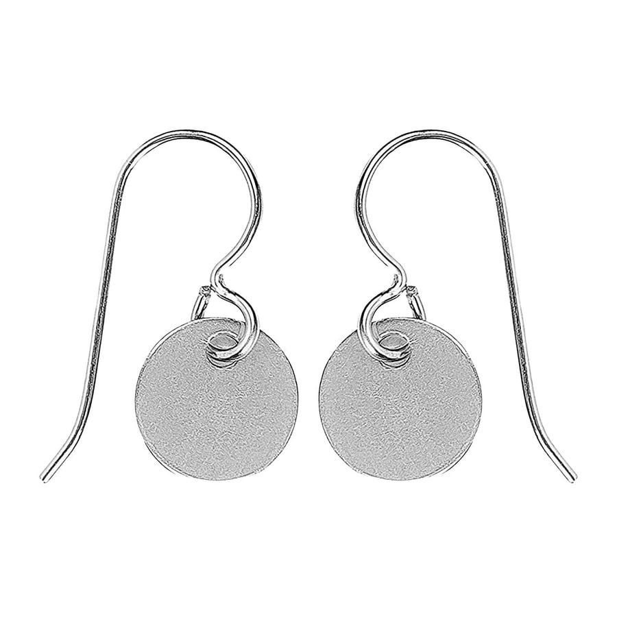 Round Circle Disc Dangle Earrings | Sterling Silver - Melanie Golden Jewelry