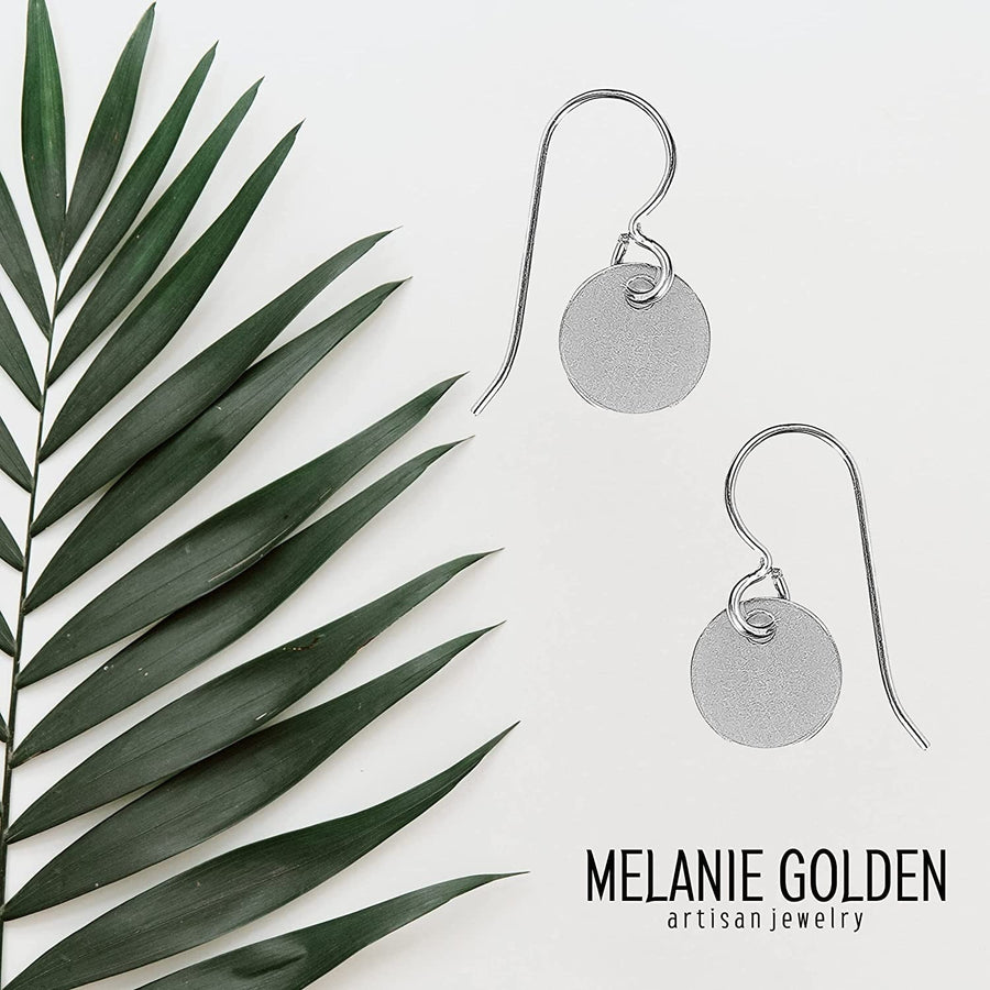 Round Circle Disc Dangle Earrings | Sterling Silver - Melanie Golden Jewelry - dangle earrings, drop earrings, earrings, everyday, everyday essentials, minimal, minimal jewelry, silver