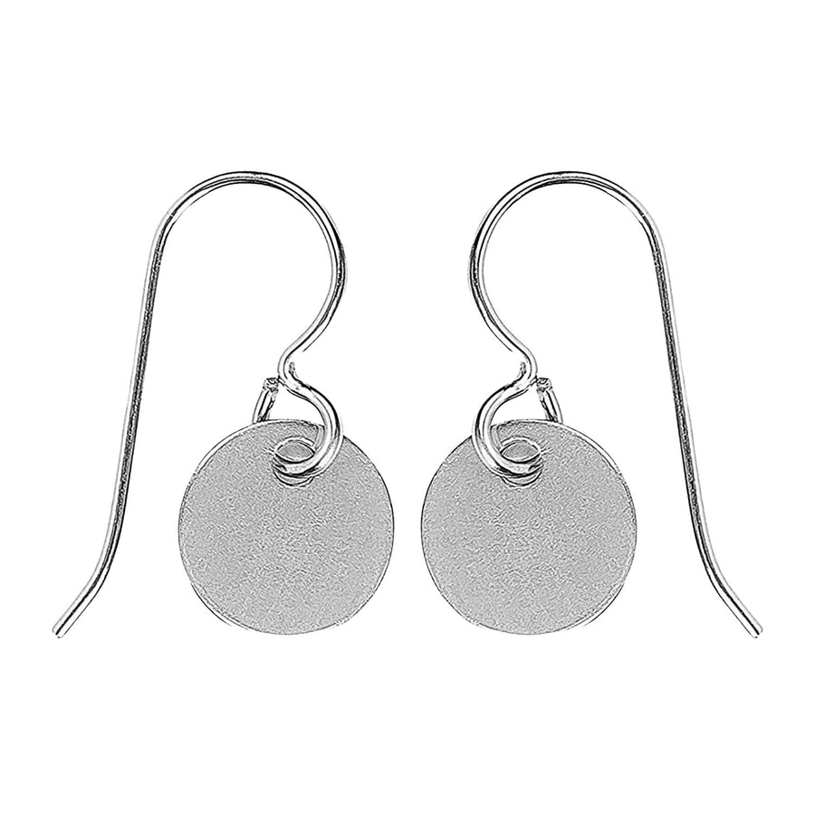 Round Circle Disc Dangle Earrings | Sterling Silver - Melanie Golden Jewelry - dangle earrings, drop earrings, earrings, everyday, everyday essentials, minimal, minimal jewelry, silver