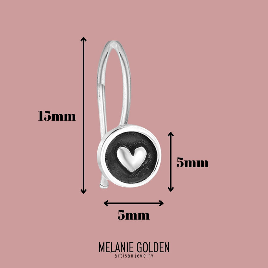 Round Heart Hook Earrings - Melanie Golden Jewelry - dangle earrings, drop earrings, earrings, love, VALENTINES