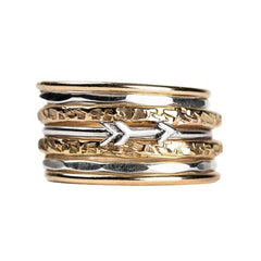 Set of 7 Arrow Stacking Rings - Melanie Golden Jewelry