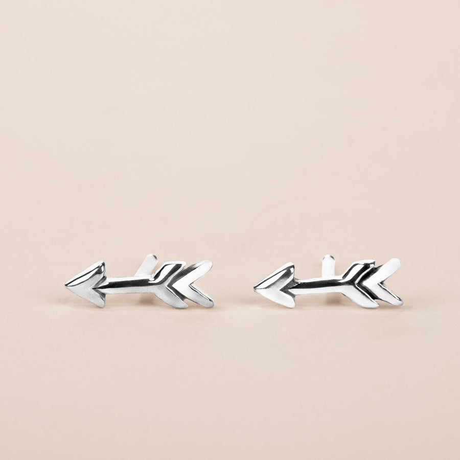 Shooting Arrow Stud Earrings - Melanie Golden Jewelry - earrings, post earrings, stud, stud earrings, symbolic