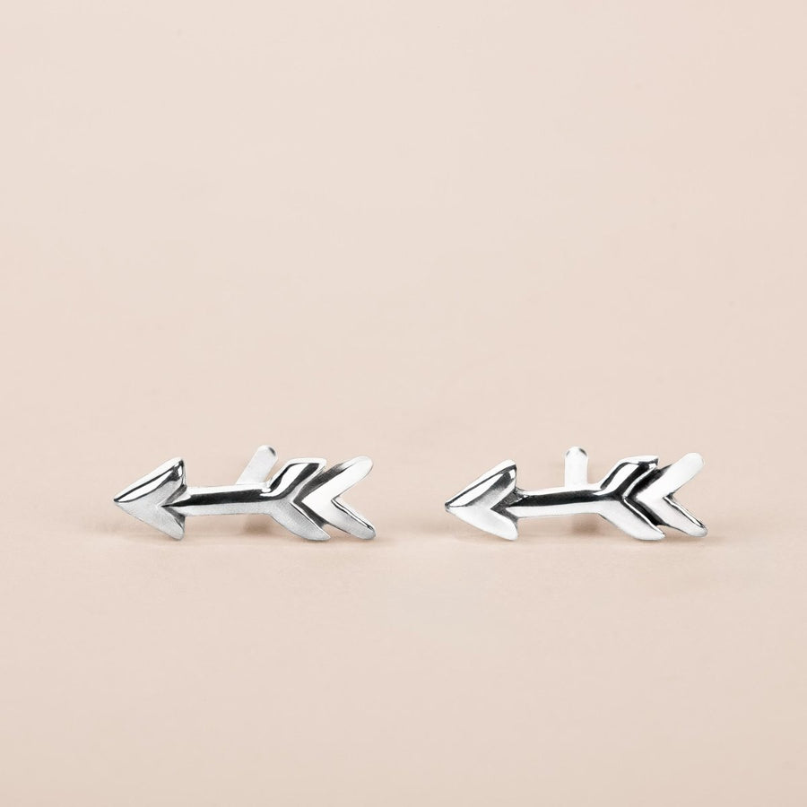 Shooting Arrow Stud Earrings - Melanie Golden Jewelry - earrings, post earrings, stud, stud earrings, symbolic