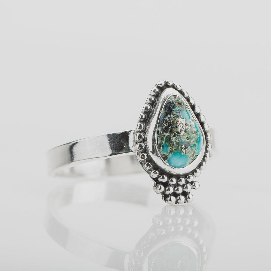 Size 10 White Water Turquoise Gemstone Ring - Melanie Golden Jewelry