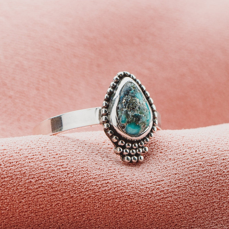 Size 10 White Water Turquoise Gemstone Ring - Melanie Golden Jewelry
