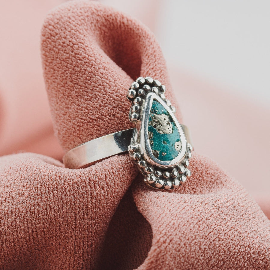 Size 5 White Water Turquoise Gemstone Ring - Melanie Golden Jewelry