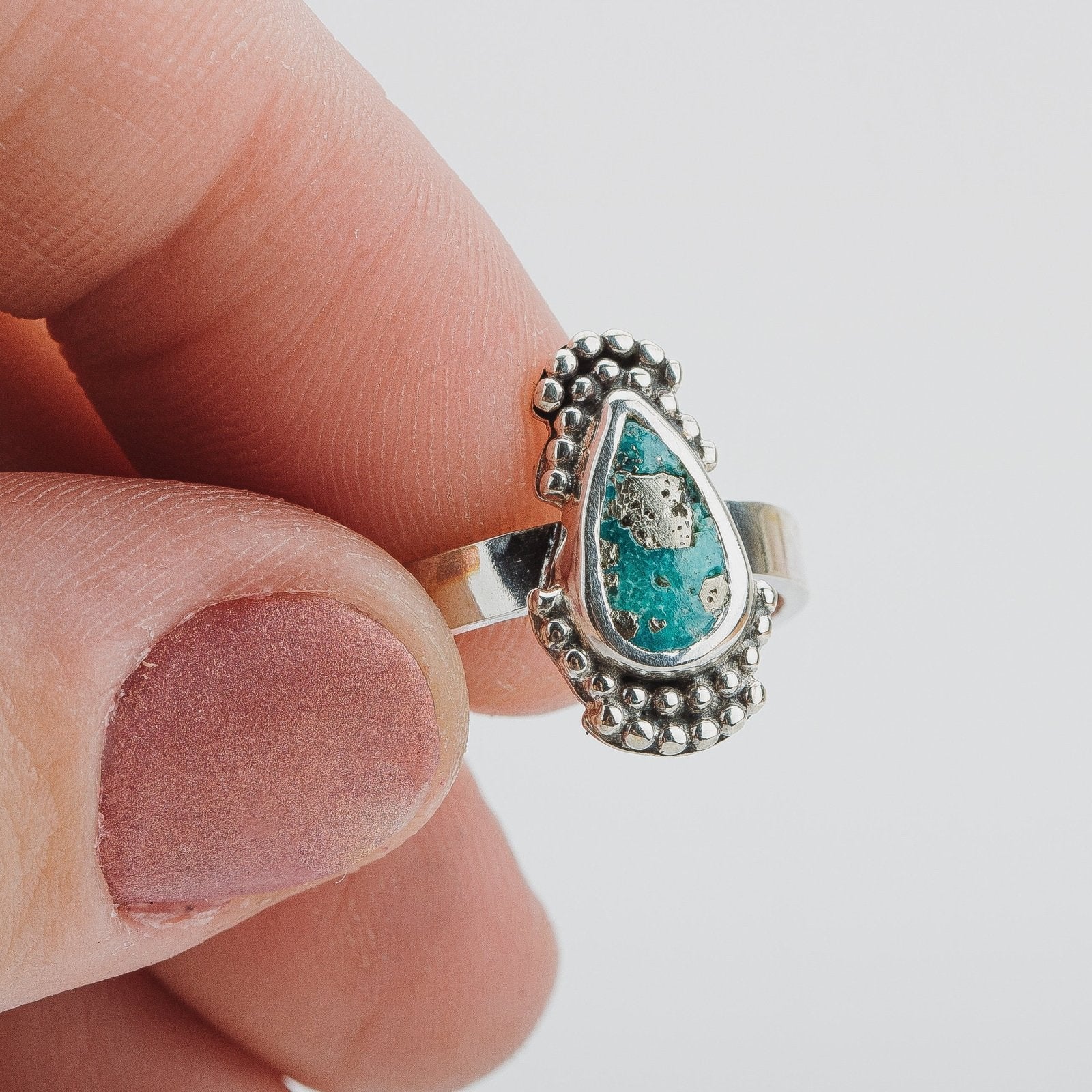 Size 5 White Water Turquoise Gemstone Ring - Melanie Golden Jewelry - gemstone rings, rings