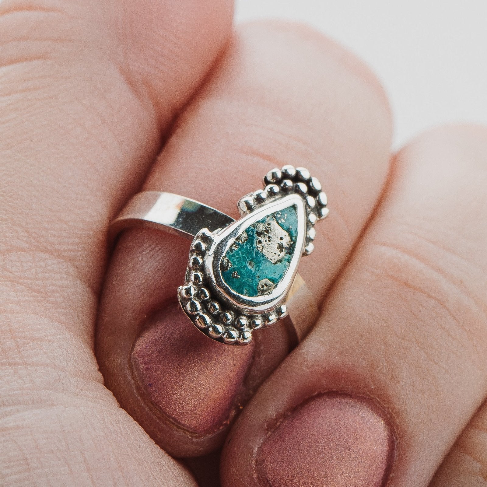 Size 5 White Water Turquoise Gemstone Ring - Melanie Golden Jewelry - gemstone rings, rings