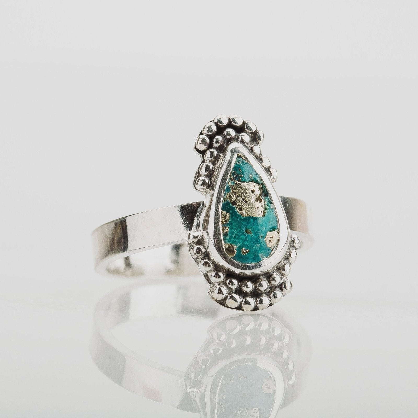 Size 5 White Water Turquoise Gemstone Ring - Melanie Golden Jewelry - gemstone rings, rings