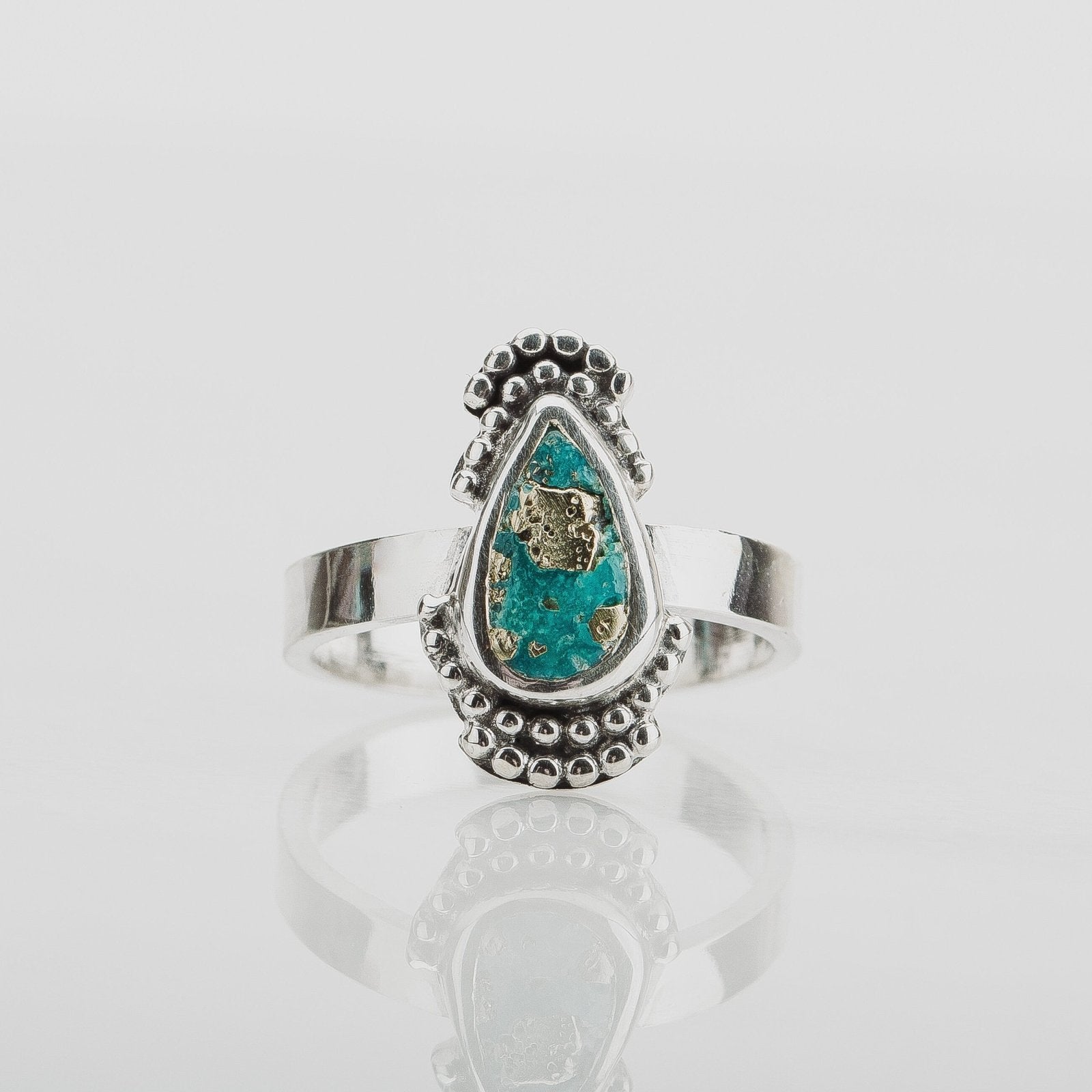 Size 5 White Water Turquoise Gemstone Ring - Melanie Golden Jewelry - gemstone rings, rings