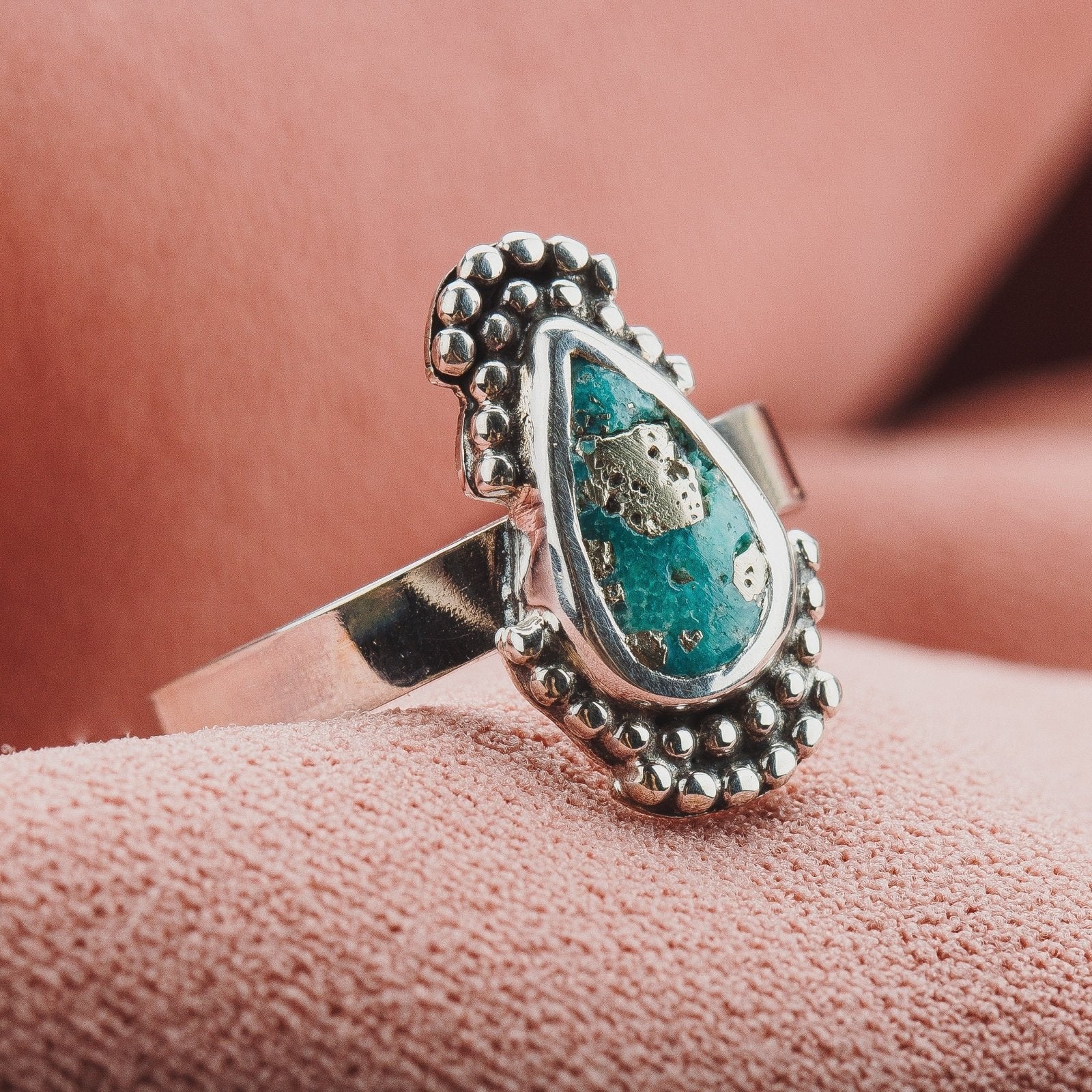 Size 5 White Water Turquoise Gemstone Ring - Melanie Golden Jewelry - gemstone rings, rings