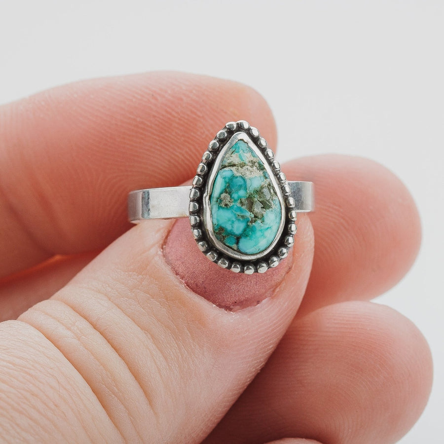 Size 5.25 White Water Turquoise Gemstone Ring - Melanie Golden Jewelry - gemstone rings, rings