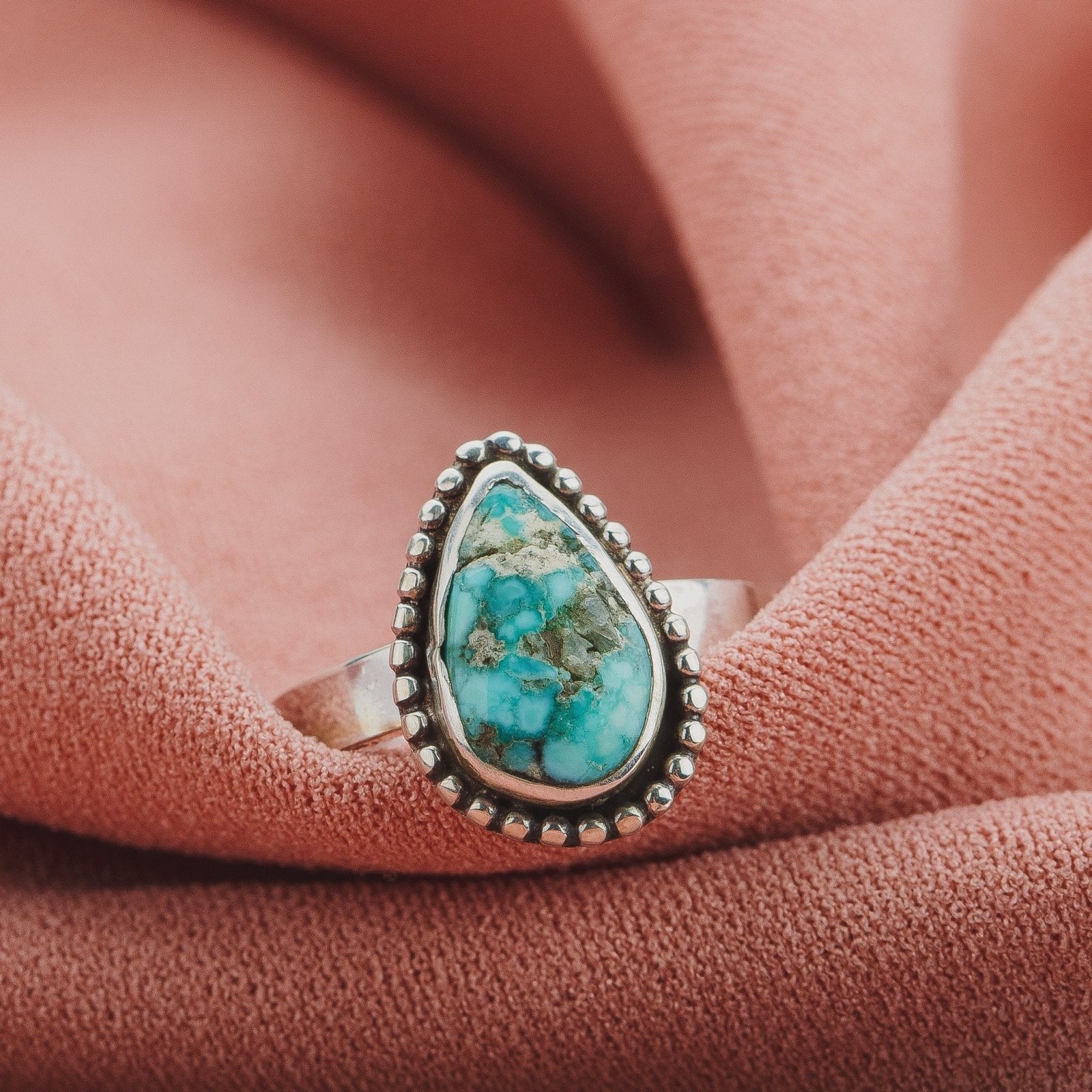 Size 5.25 White Water Turquoise Gemstone Ring - Melanie Golden Jewelry - gemstone rings, rings