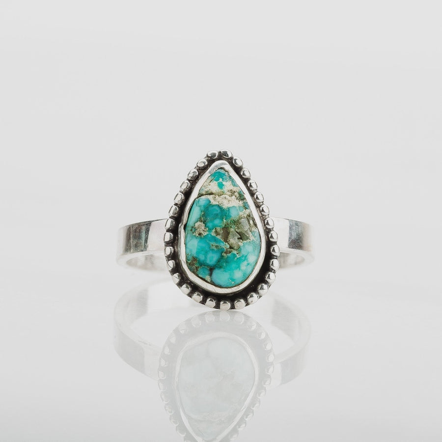 Size 5.25 White Water Turquoise Gemstone Ring - Melanie Golden Jewelry - gemstone rings, rings