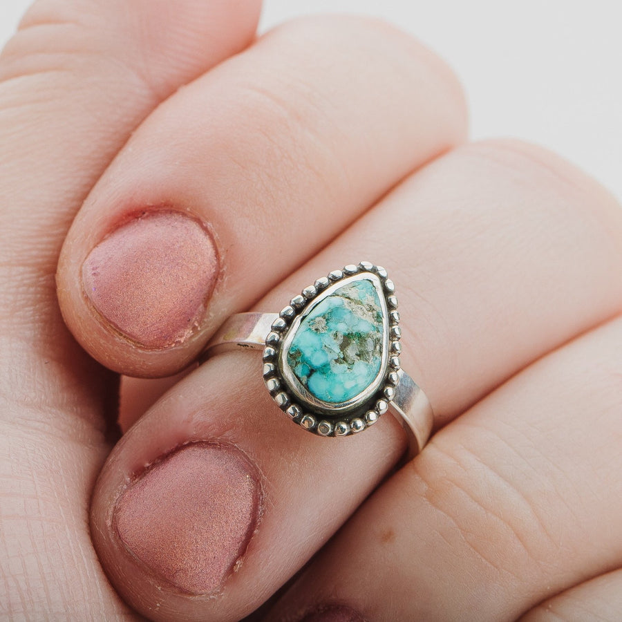 Size 5.25 White Water Turquoise Gemstone Ring - Melanie Golden Jewelry - gemstone rings, rings