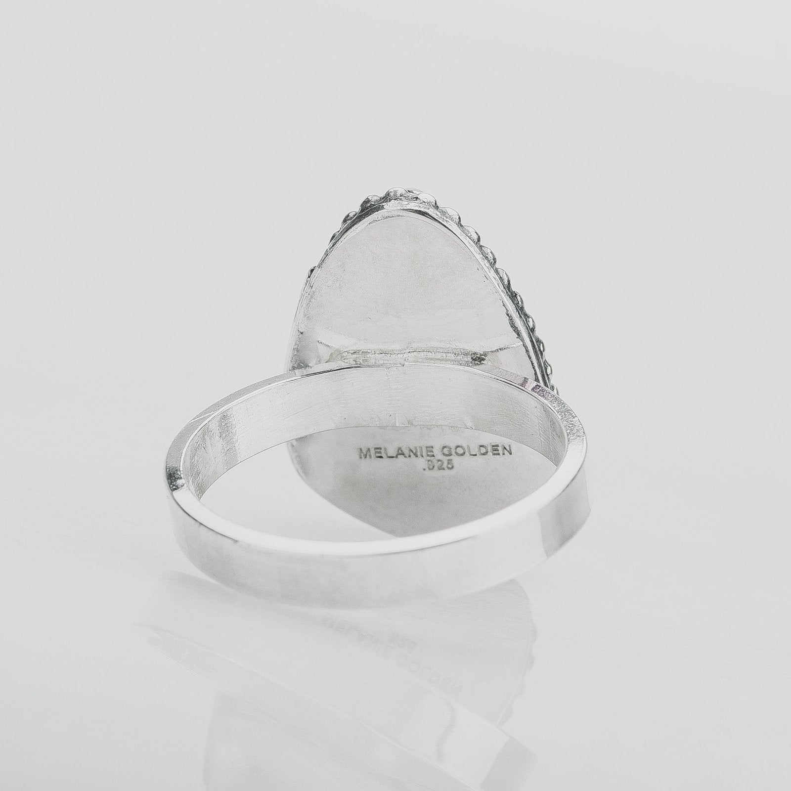 Size 5.75 Black & Blue Cloud Mountain Turquoise Gemstone Ring - Melanie Golden Jewelry - gemstone rings, rings