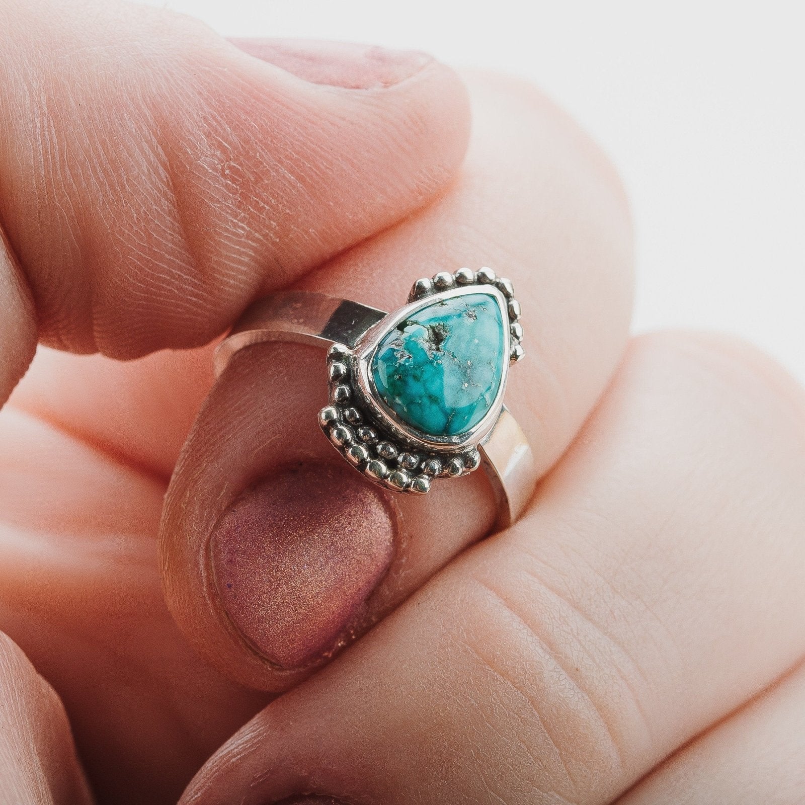 Size 5.75 White Water Turquoise Gemstone Ring - Melanie Golden Jewelry - gemstone rings, rings
