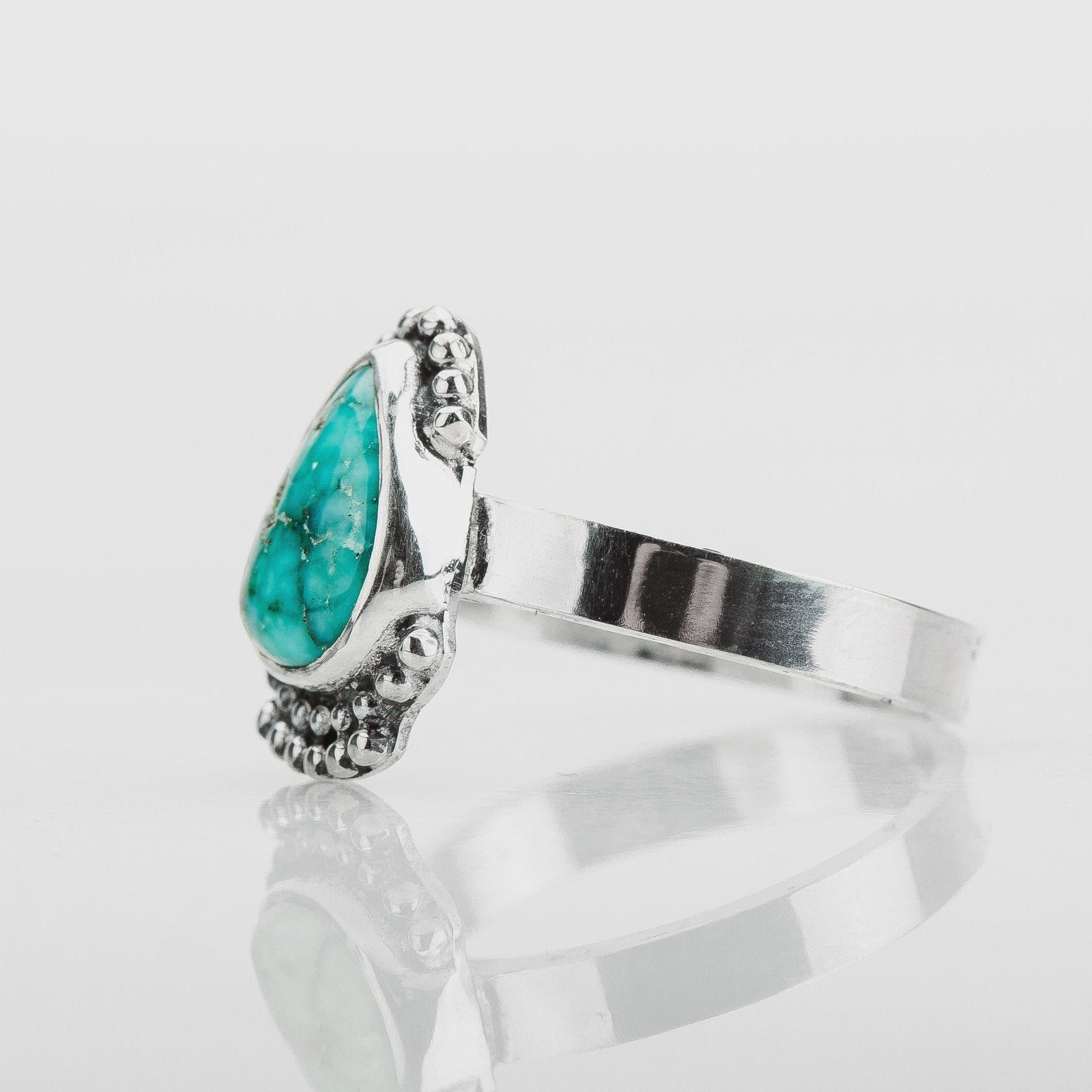 Size 5.75 White Water Turquoise Gemstone Ring - Melanie Golden Jewelry - gemstone rings, rings