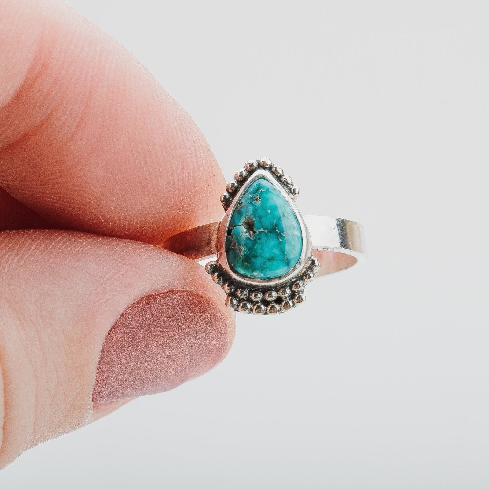 Size 5.75 White Water Turquoise Gemstone Ring - Melanie Golden Jewelry - gemstone rings, rings