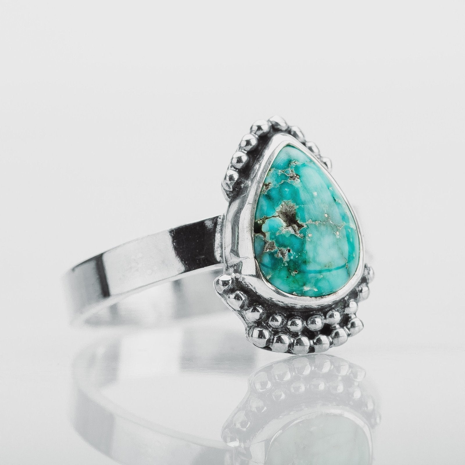 Size 5.75 White Water Turquoise Gemstone Ring - Melanie Golden Jewelry - gemstone rings, rings