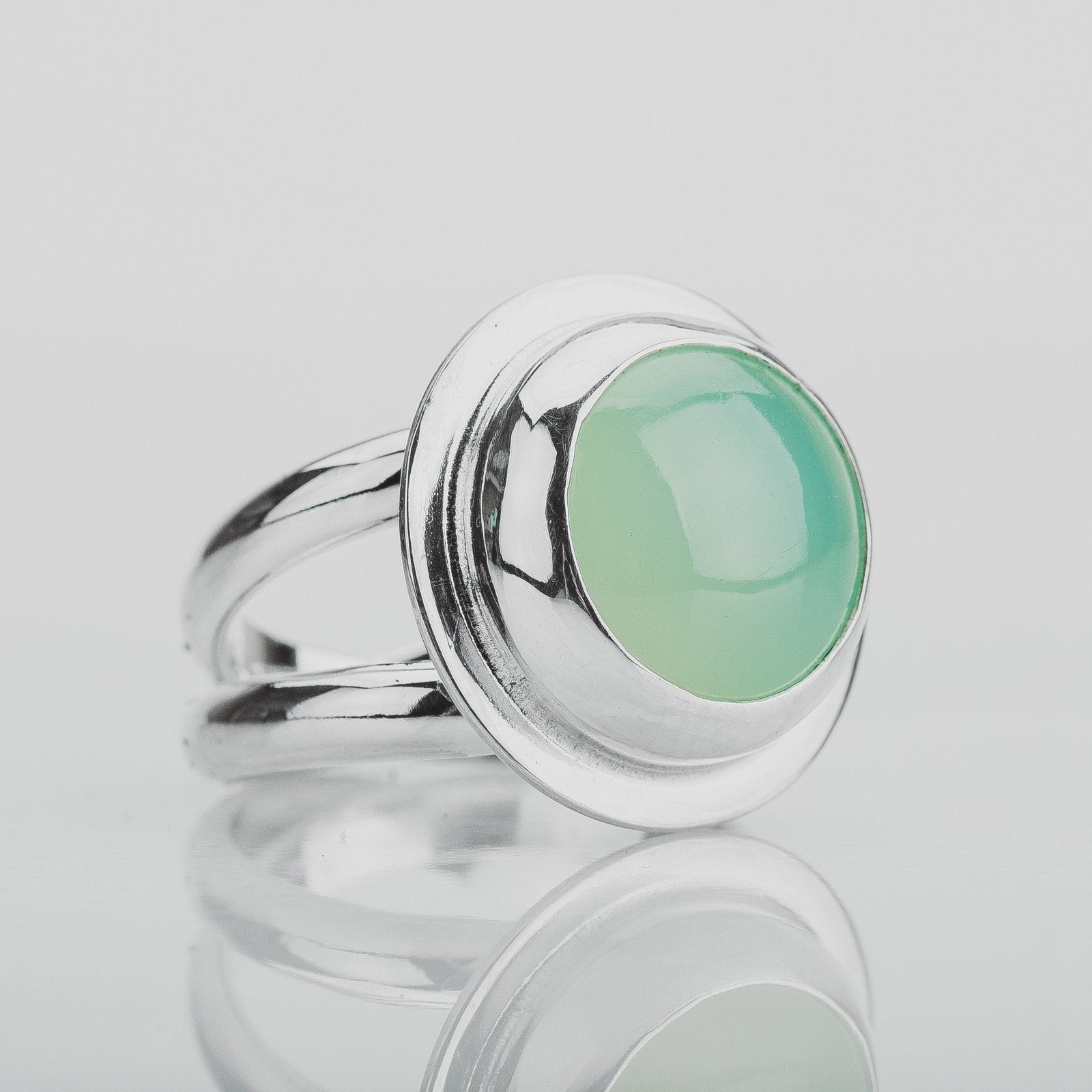 Size 6.5 Aqua Blue Chalcedony Gemstone Ring - Melanie Golden Jewelry - gemstone rings, rings