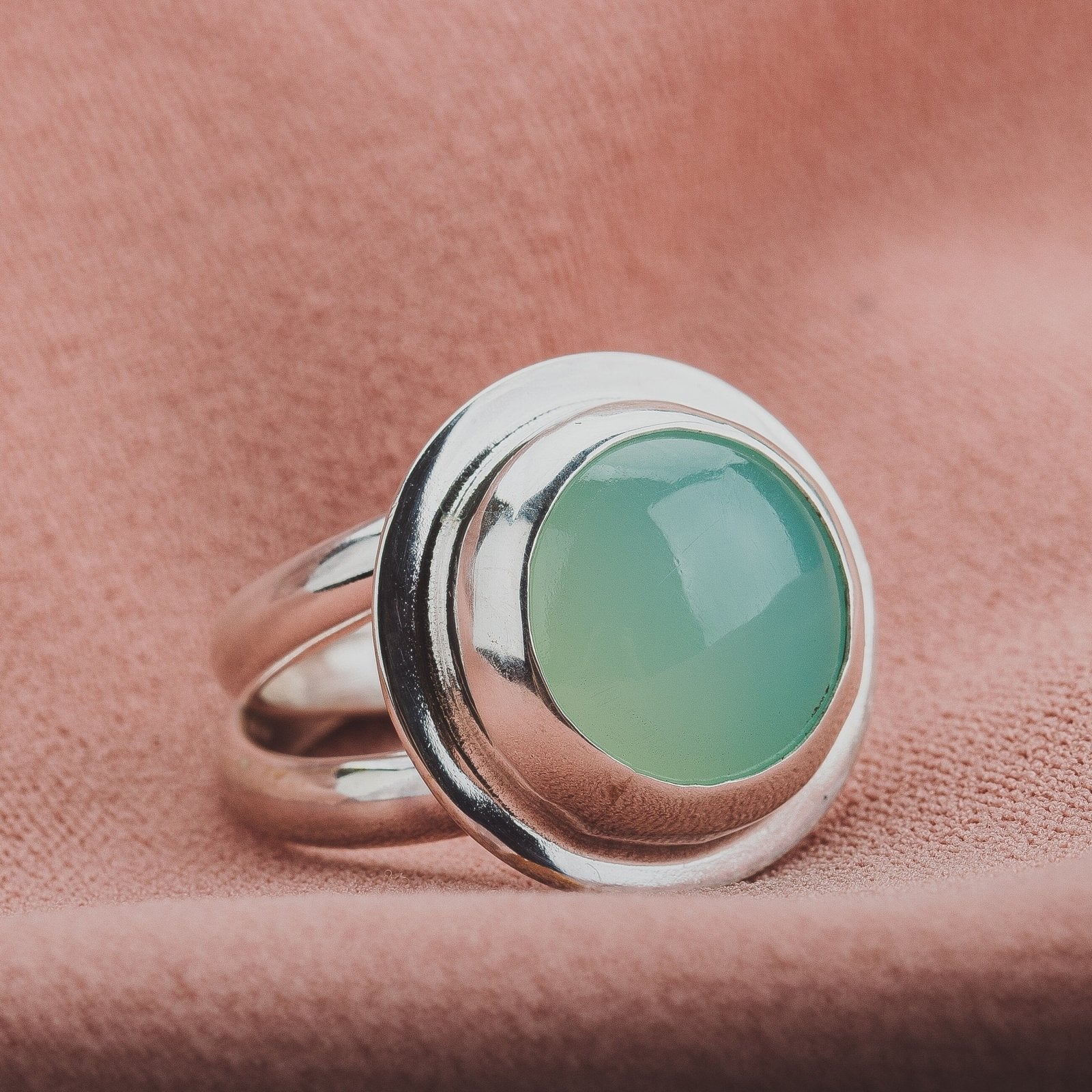 Size 6.5 Aqua Blue Chalcedony Gemstone Ring - Melanie Golden Jewelry - gemstone rings, rings