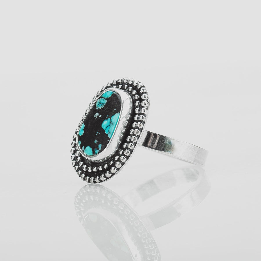 Size 6.5 Black & Blue Cloud Mountain Turquoise Gemstone Ring - Melanie Golden Jewelry - gemstone rings, rings