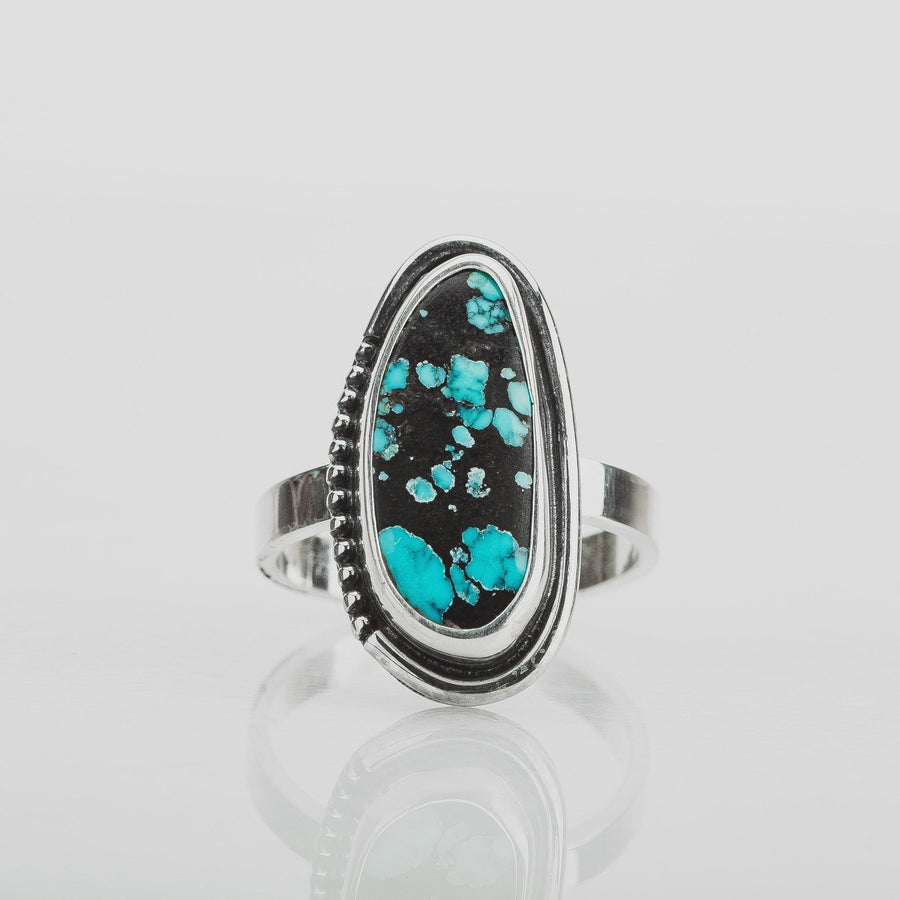 Size 6.75 Black & Blue Cloud Mountain Turquoise Gemstone Ring - Melanie Golden Jewelry - gemstone rings, rings