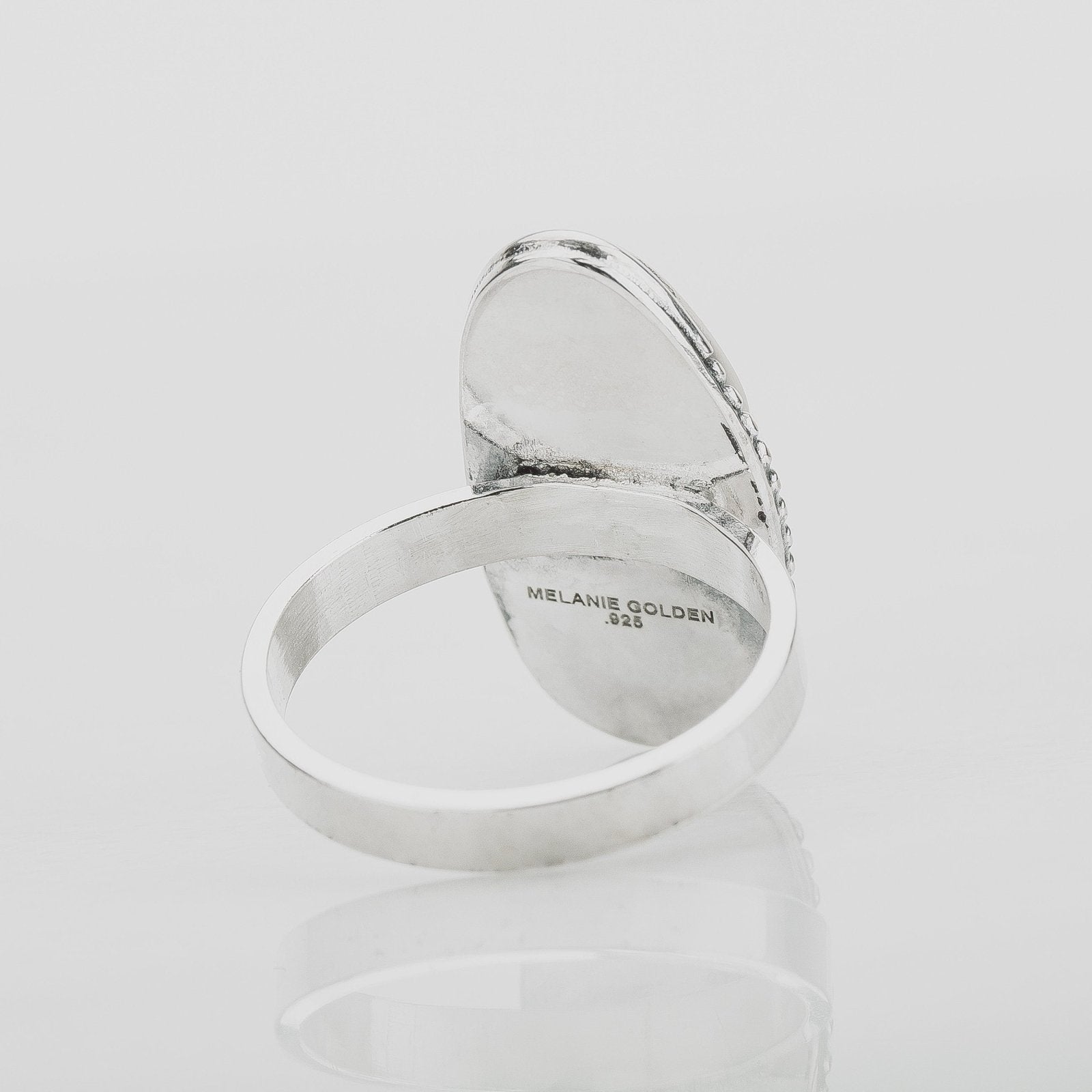 Size 6.75 Black & Blue Cloud Mountain Turquoise Gemstone Ring - Melanie Golden Jewelry - gemstone rings, rings