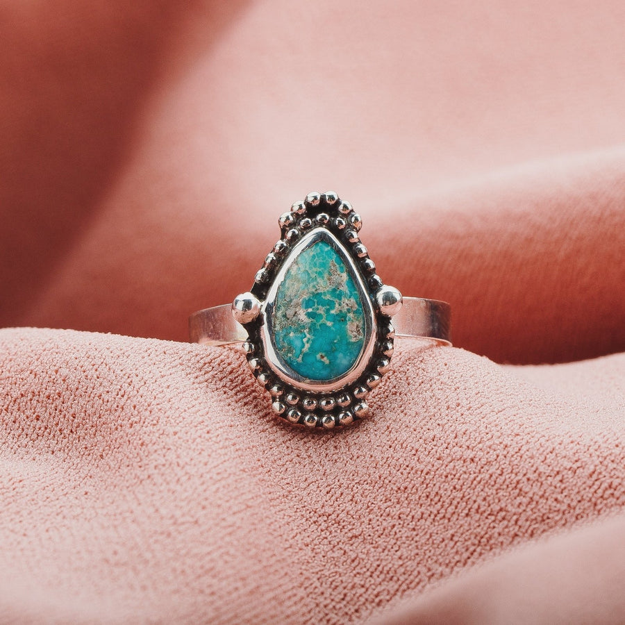 Size 6.75 White Water Turquoise Gemstone Ring - Melanie Golden Jewelry