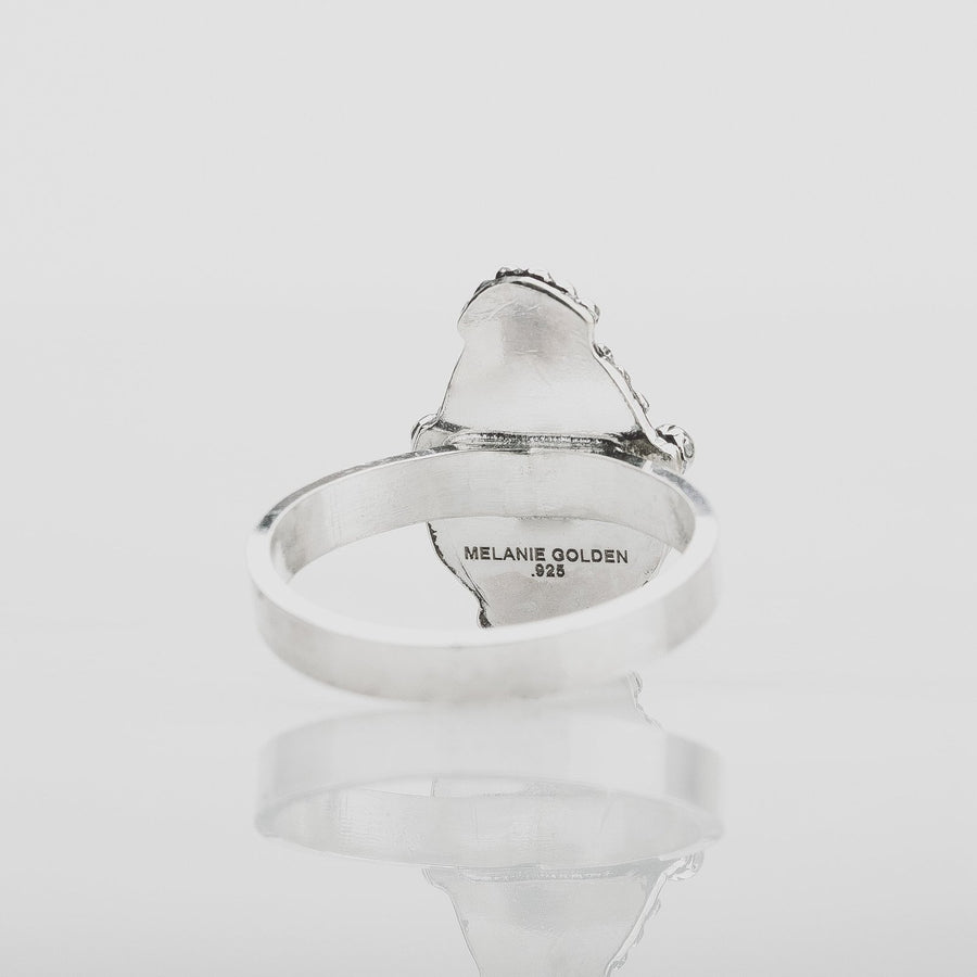 Size 6.75 White Water Turquoise Gemstone Ring - Melanie Golden Jewelry
