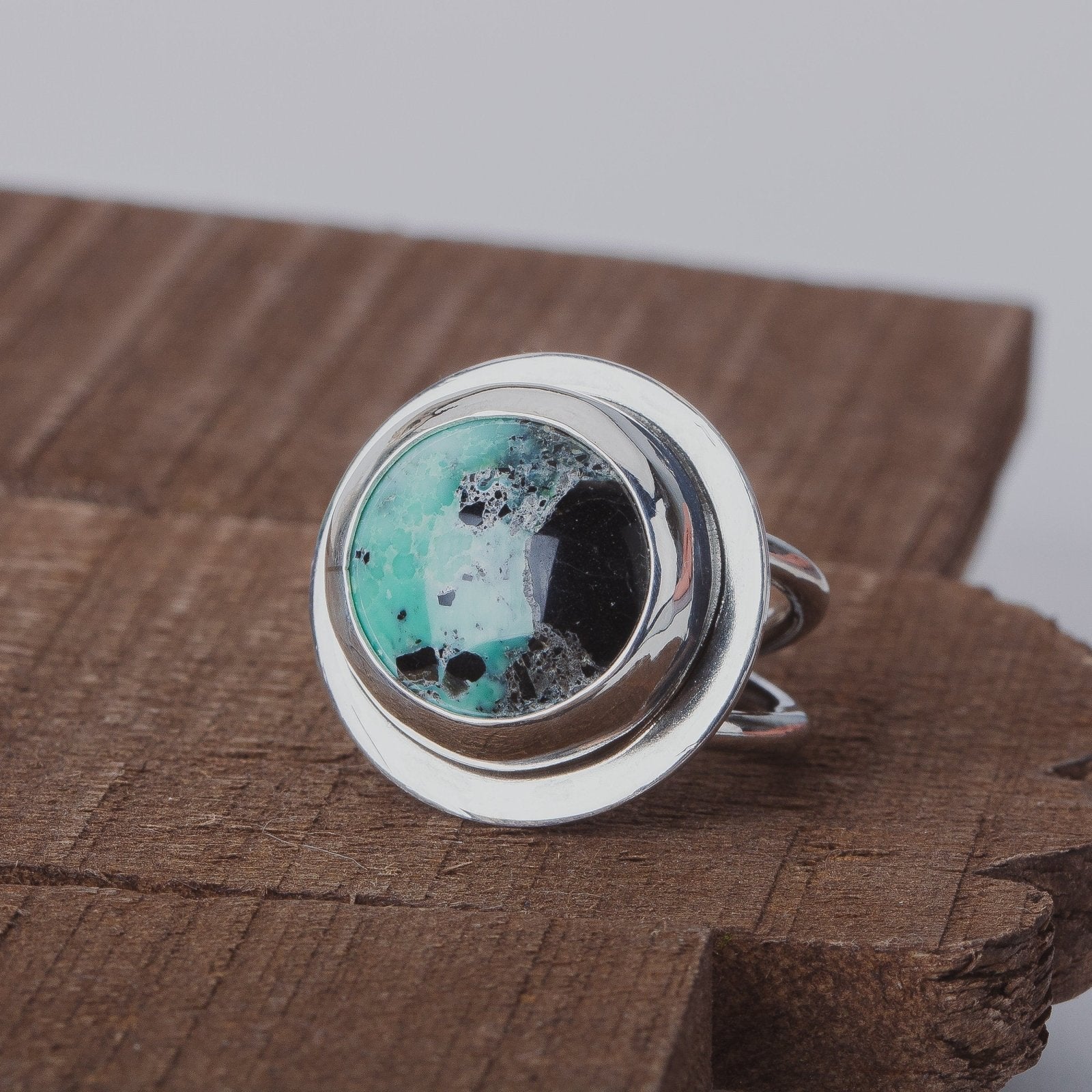 Size 7 Ackerman Canyon Variscite Gemstone Ring - Melanie Golden Jewelry - gemstone ring, gemstone rings, rings