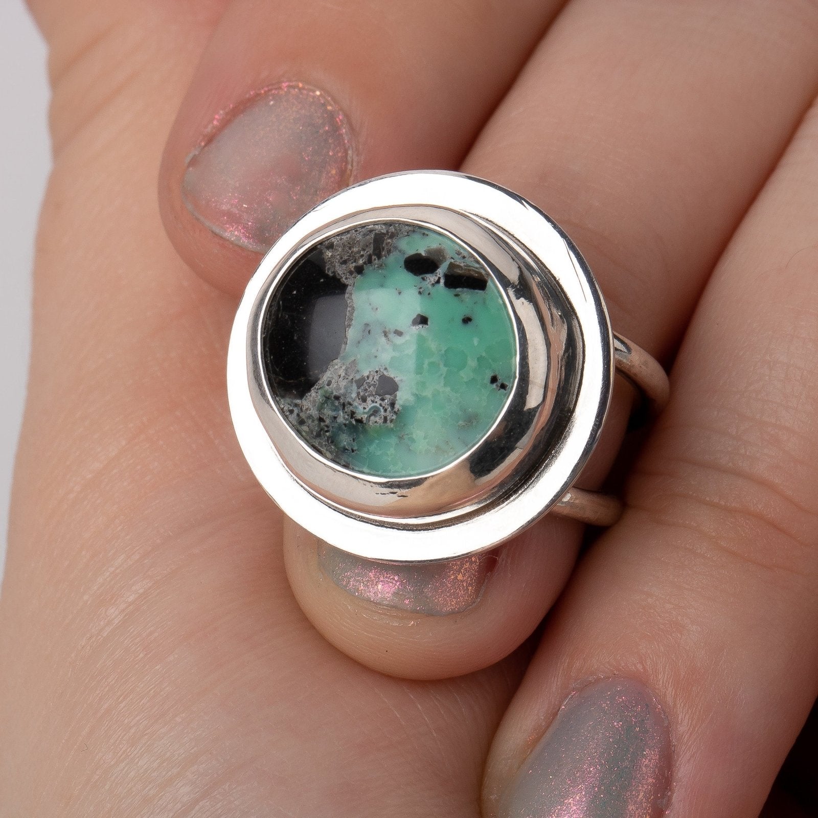 Size 7 Ackerman Canyon Variscite Gemstone Ring - Melanie Golden Jewelry - gemstone ring, gemstone rings, rings