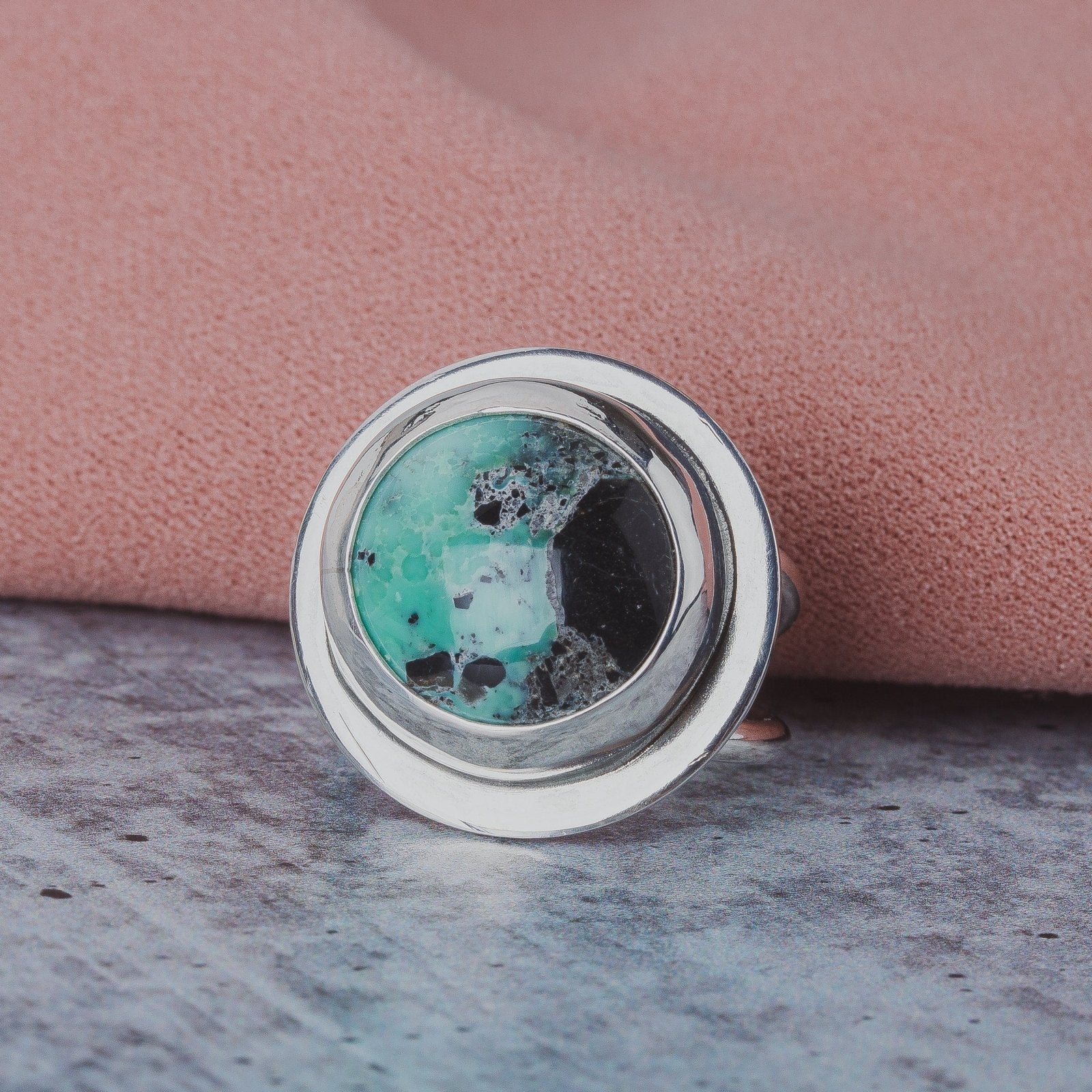 Size 7 Ackerman Canyon Variscite Gemstone Ring - Melanie Golden Jewelry - gemstone ring, gemstone rings, rings