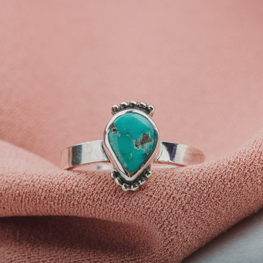 Size 7.25 White Water Turquoise Gemstone Ring - Melanie Golden Jewelry