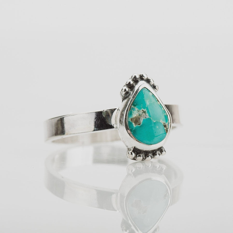 Size 7.25 White Water Turquoise Gemstone Ring - Melanie Golden Jewelry